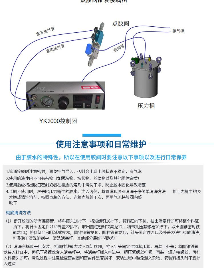 千分尺精密點膠閥 YK-31F配套線路圖